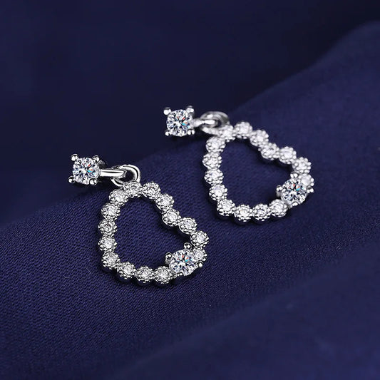 Fine Jewelry 925 Sterling Silver Earrings Inlaid With Zircon Crystal Flower Earrings Charm Jewelry For Women Gift Engagement