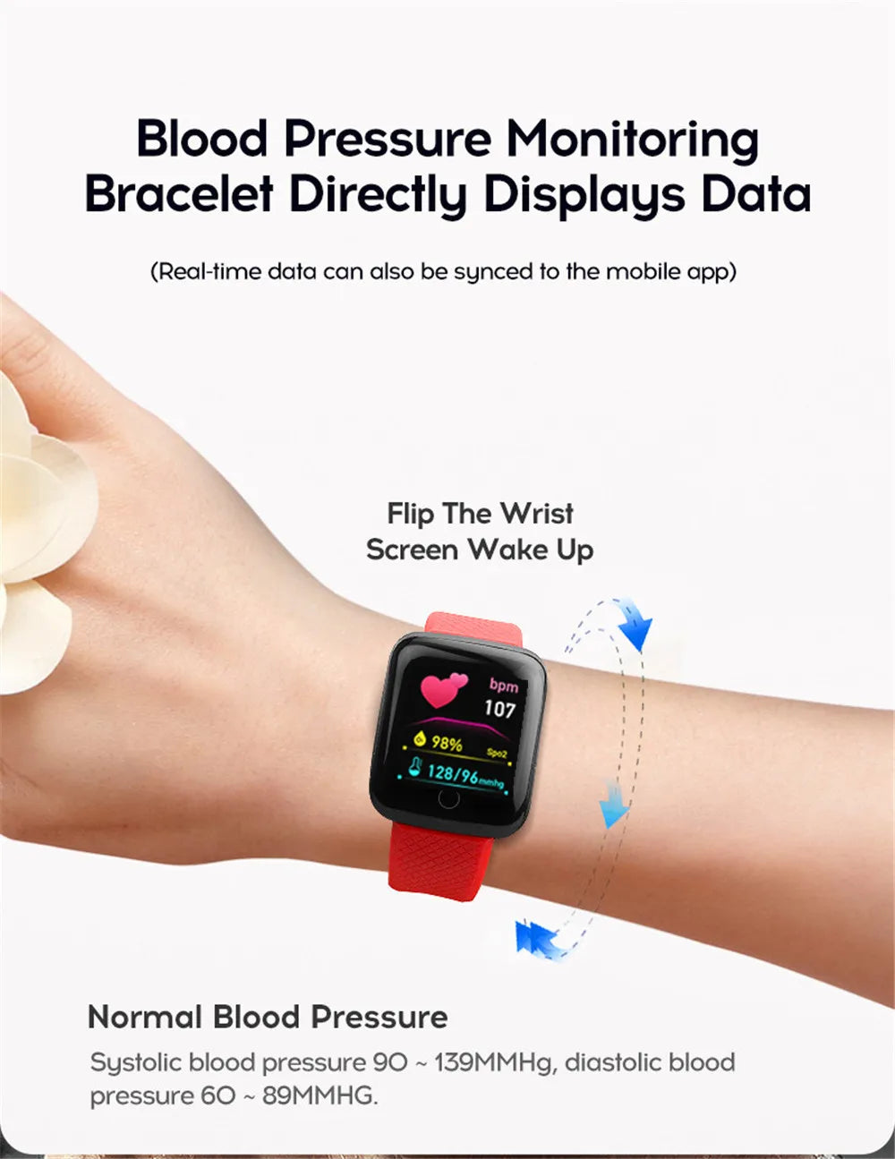 Smart Watch Sport Fitness Bracelet Control Music Message Display Pedometer Bluetooth Connect Smartwatch 116 Alarm Clock Weather