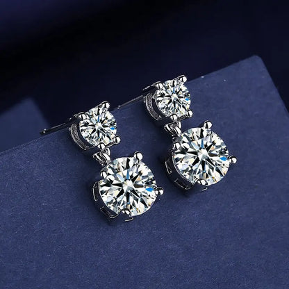 Fine Jewelry 925 Sterling Silver Earrings Inlaid With Zircon Crystal Flower Earrings Charm Jewelry For Women Gift Engagement