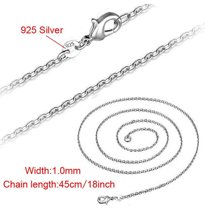 Wholesale 925 Sterling Silver 5 Pieces/Lot 16/18/20/22/24/inch 1.mm O-Chain Necklace For Men Women Fashion Jewelry