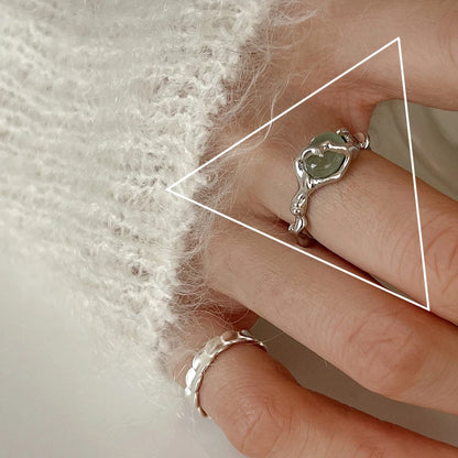 925 Sterling Silver Geometric Multilayer Round Bead Ring Female Fashion Punk Temperament Prevent Allergy Charm Jewelry