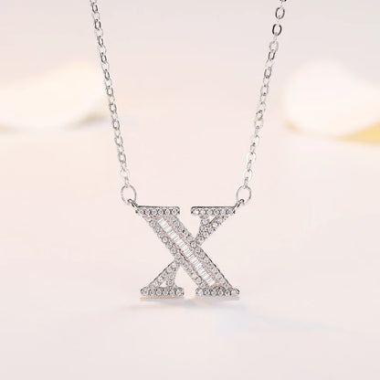 New 925 Sterling Silver 26 letter necklace Personal name handmade jewelry For Women Wedding Charm Fashion