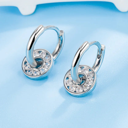 925 Sterling Silver Hoop Earrings Moon Star Dreamcatcher Colored Zircon Fine Earring Jewelry Gift For Women