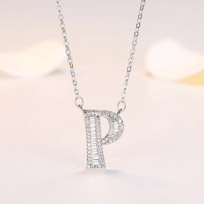 New 925 Sterling Silver 26 letter necklace Personal name handmade jewelry For Women Wedding Charm Fashion