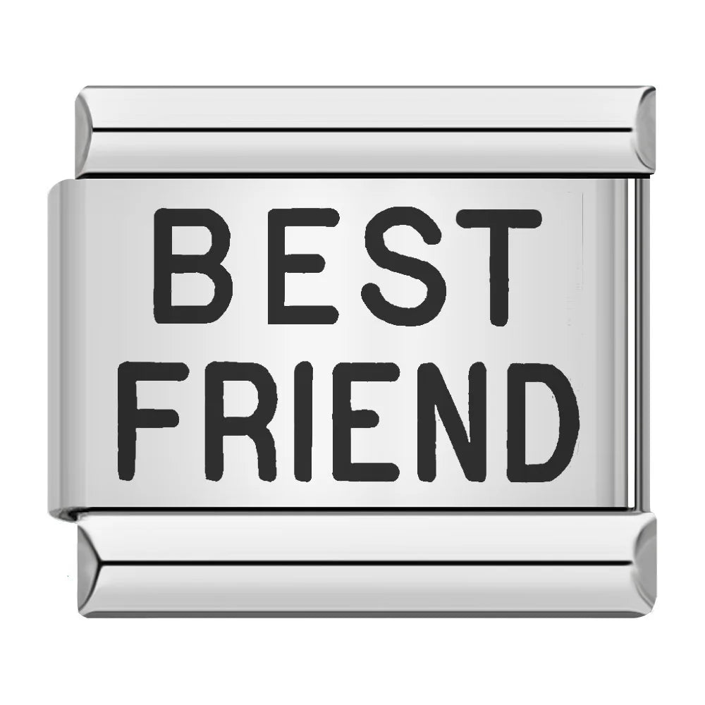 BestFriend Lovers Footprints I Love series Italian Charm Modular Links Fit 9mm Bracelets Stainless Steel Jewelry DIY Hand Making