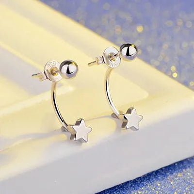 New 925 Sterling Silver Earrings For Women Original Charm Double Hoop Earrings Pave CZ Fine Engagement Anniversary Jewelry Gift