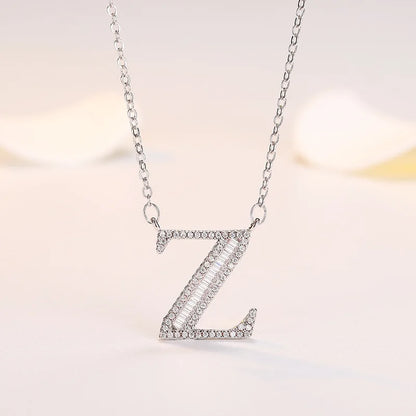 New 925 Sterling Silver 26 letter necklace Personal name handmade jewelry For Women Wedding Charm Fashion