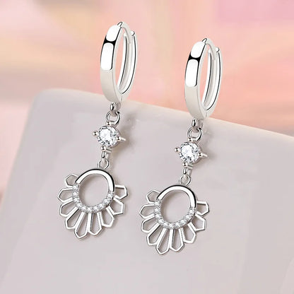 925 Sterling Silver Earrings For Women Original Charm Double Hoop Earrings Pave CZ Fine Engagement Anniversary Jewelry Gift