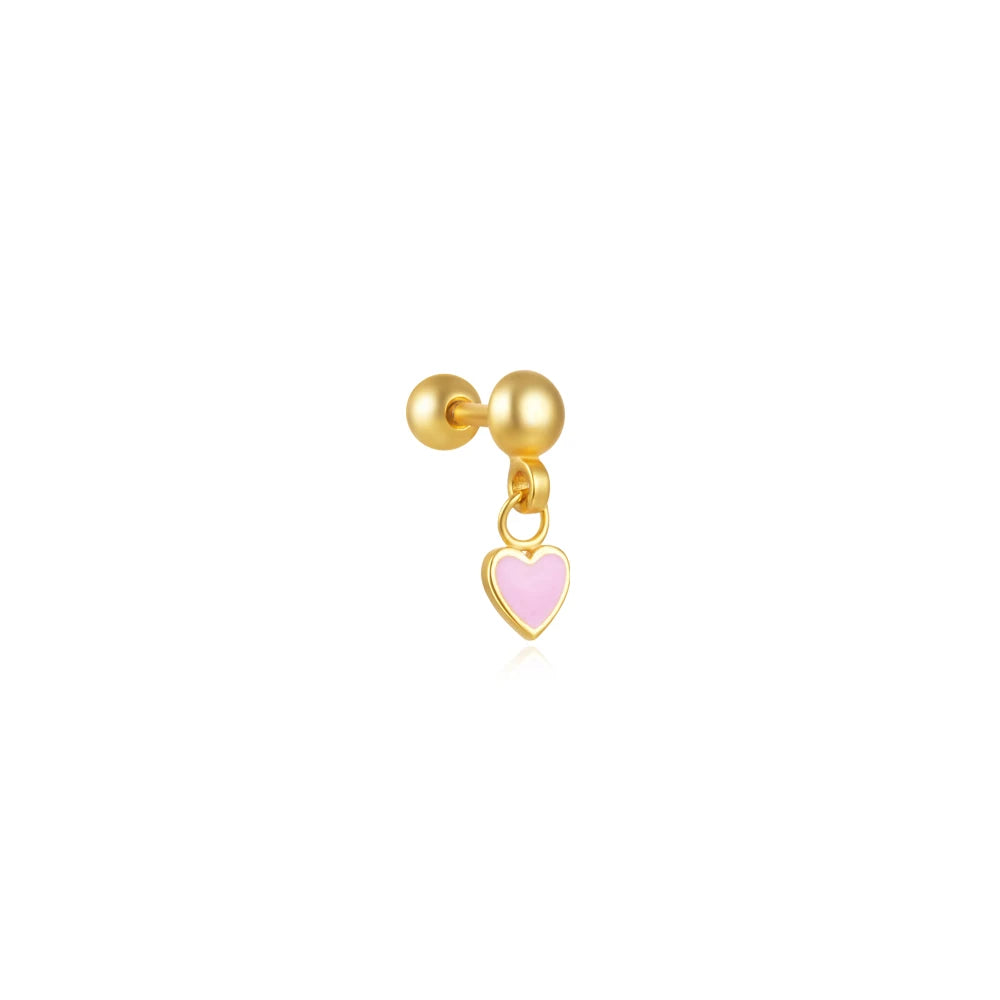 Heart Round Ball Flat Helix Piercing Earring 925 Sterling Silver Ear Studs Geometric Zircon Exquisite Trinket Studs Aretes
