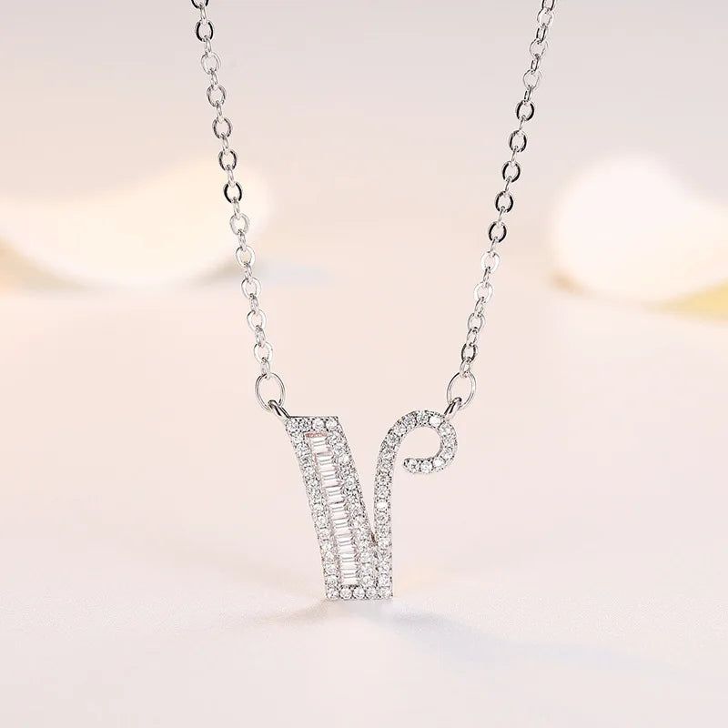 New 925 Sterling Silver 26 letter necklace Personal name handmade jewelry For Women Wedding Charm Fashion