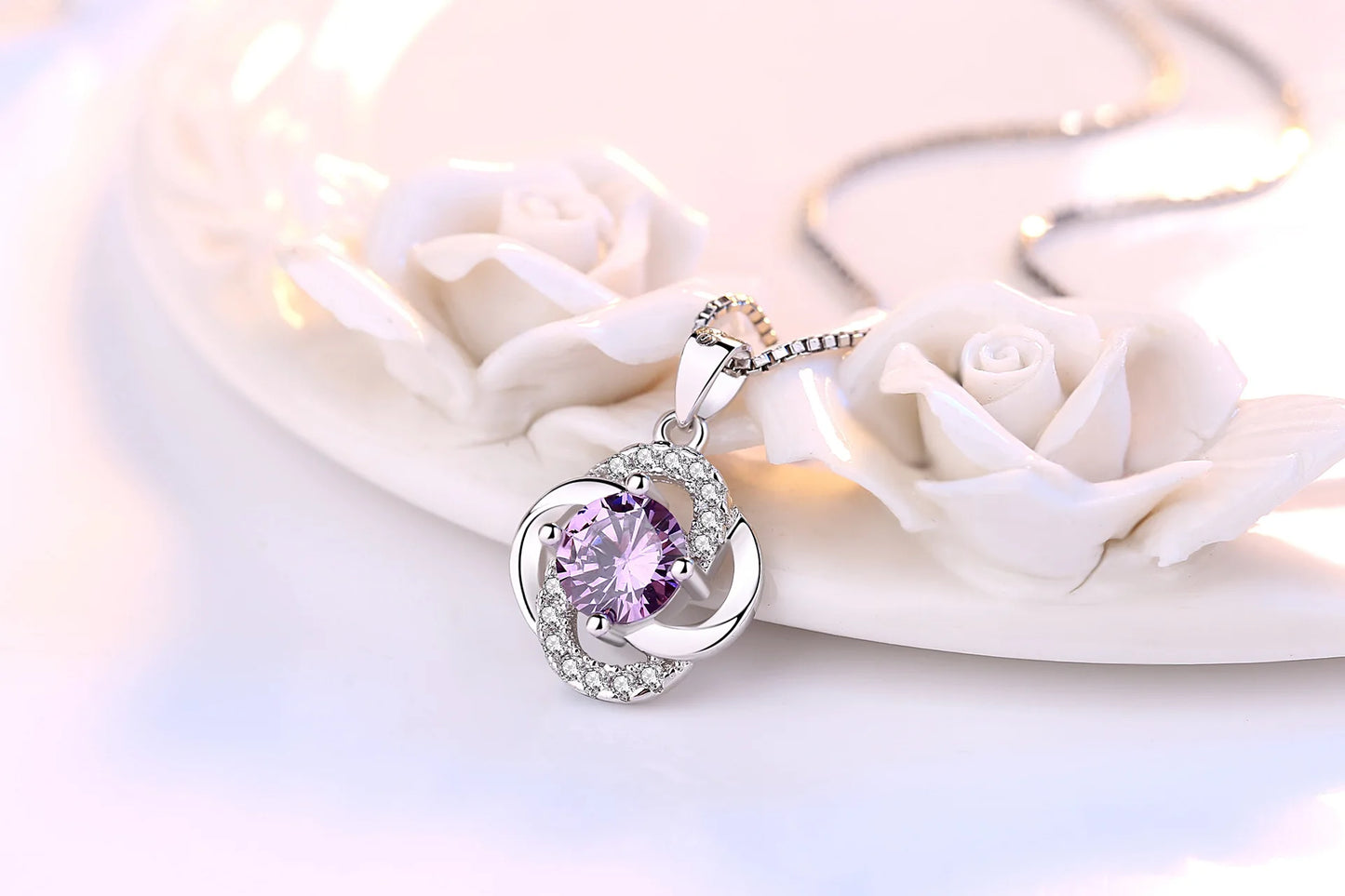 925 Silver Necklace for Women Double Layer Zircon Star Moon Pendant Necklace Delicate Chain Charm Elegant Fashion Jewelry Gifts