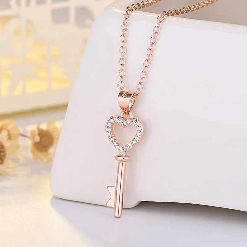 New 925 Sterling Silver Chain Necklace Korea Creative Pendant Necklaces for Women Fashion Jewelry Gifts