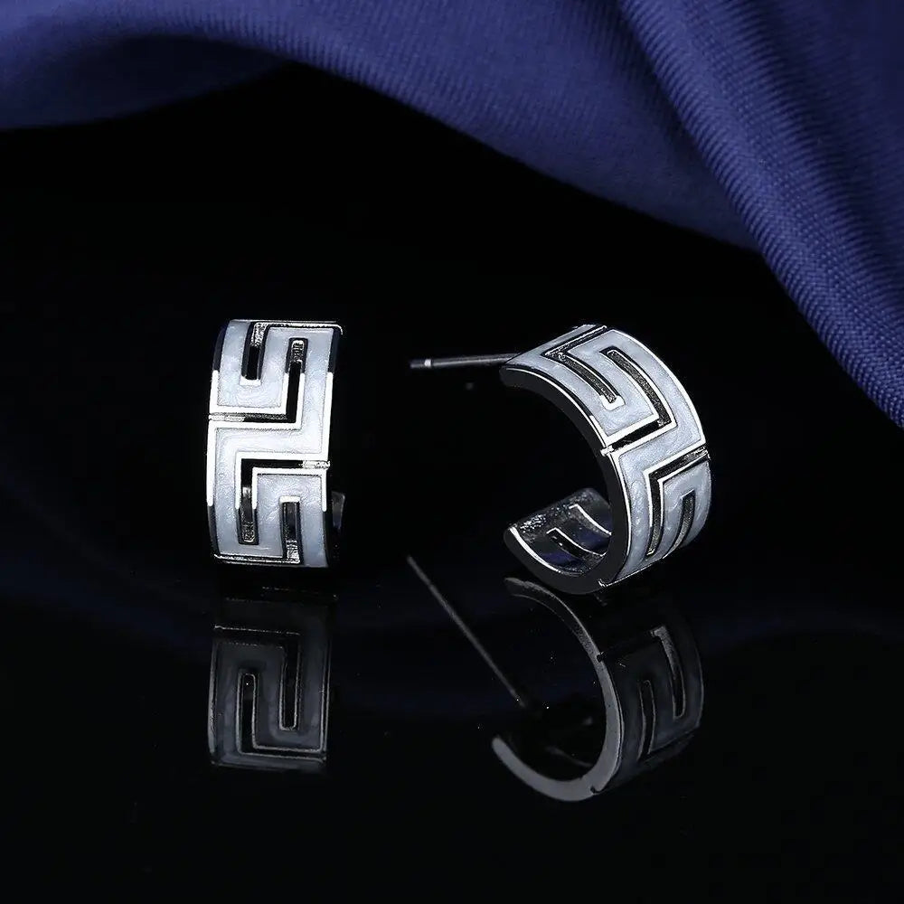 New 925 Silver Women Hoop Earrings Fashion Pendientes Gift For Female Girl Sparkling Pave CZ U Heart Shape Star Moon Earring