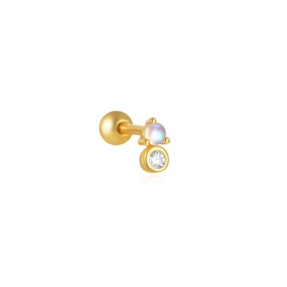 Heart Round Ball Flat Helix Piercing Earring 925 Sterling Silver Ear Studs Geometric Zircon Exquisite Trinket Studs Aretes