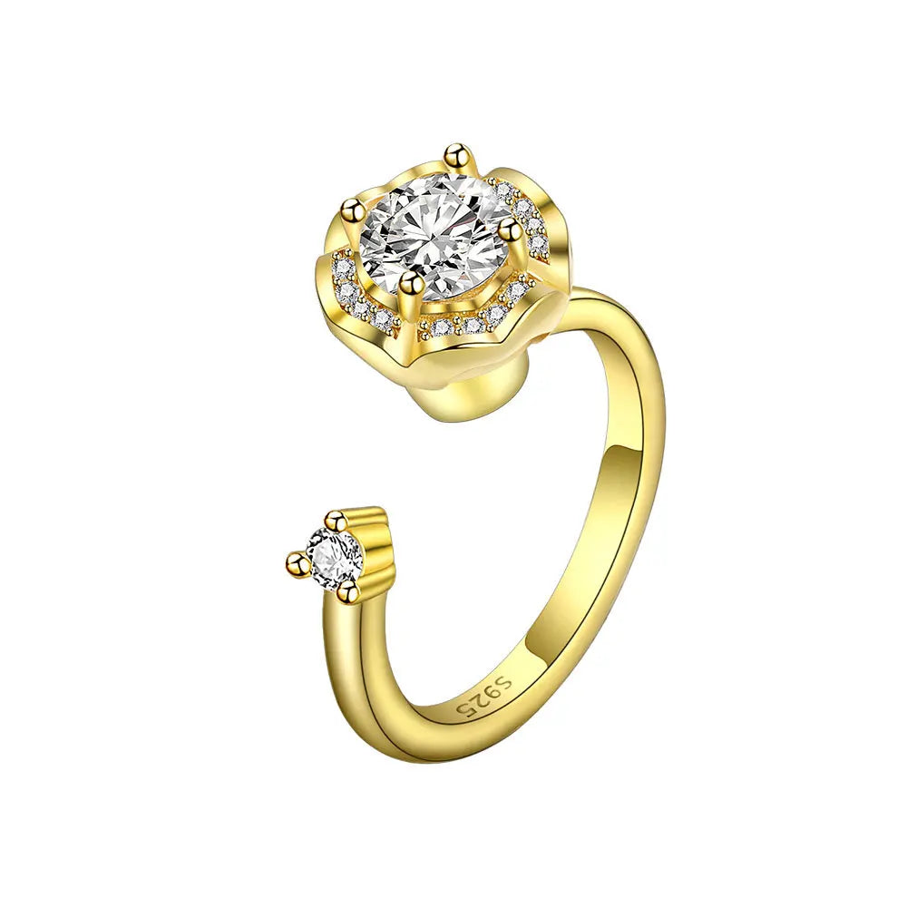 ELYSIUM sunflower fidget ring – rotating relief for daily stress.