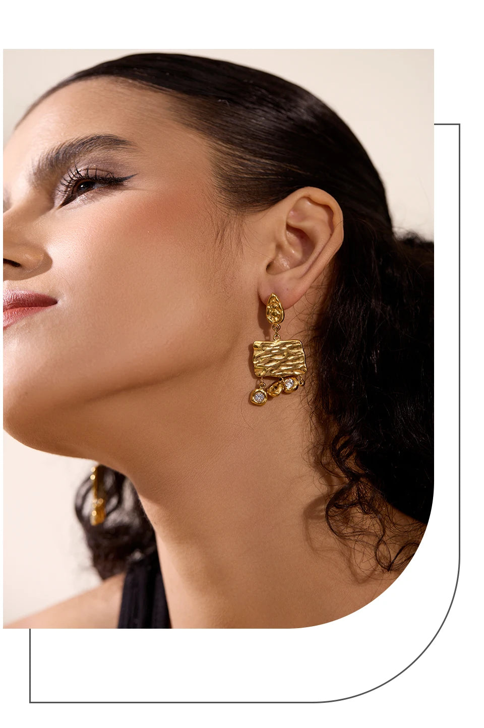 Elysium 316l Stainless Steel Square Geometric Dangle Earrings Delicate Cubic Zirconia Temperament Fashion France Jewelry Women