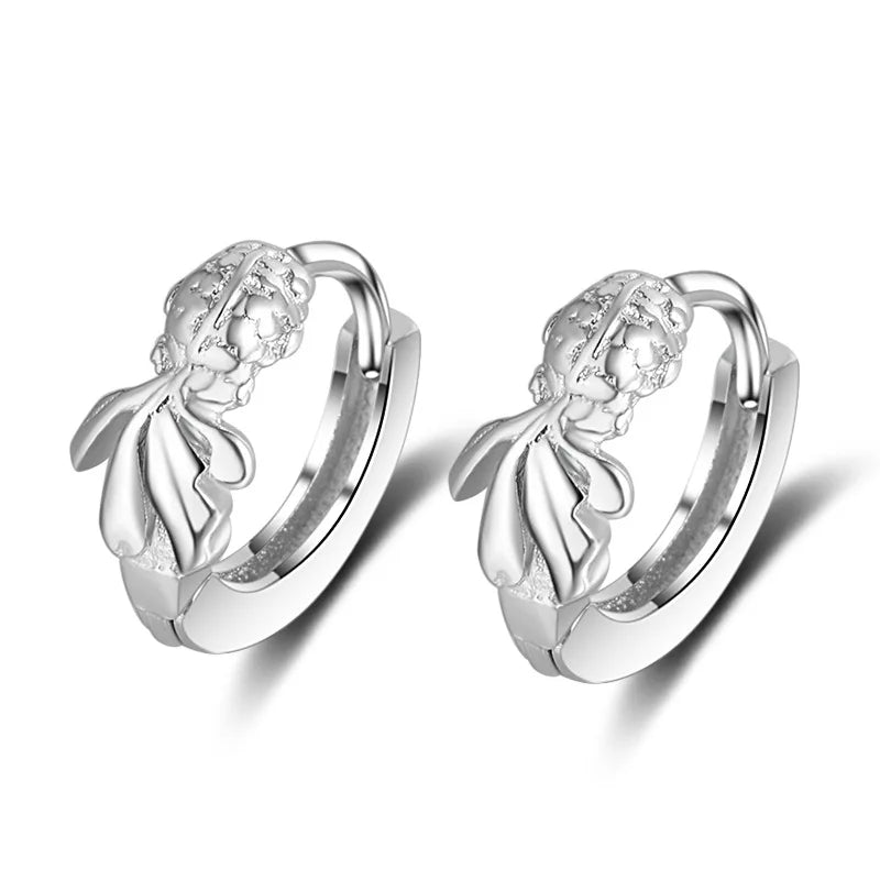 925 Sterling Silver Earrings For Women Original Charm Double Hoop Earrings Pave CZ Fine Engagement Anniversary Jewelry Gift