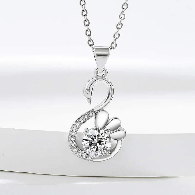 New Fashion Women Pendants Necklace Simple Geometry Square Earrings Crystal 925 Sterling Silver Color Jewelry Sets for Wedding