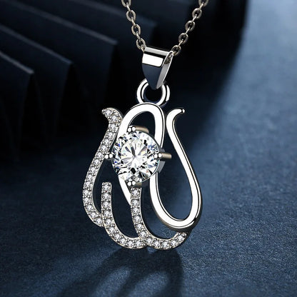 925 Sterling Silver Necklace For Women Round Pendent Sparkling Pave CZ Necklace Fashion Anniversary Birthday Jewelry Gifts