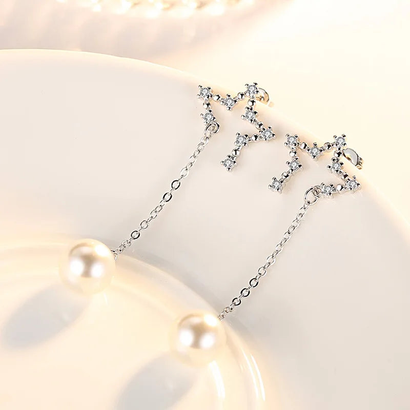 925 Sterling Silver Hoop Earrings Moon Star Dreamcatcher Colored Zircon Fine Earring Jewelry Gift For Women