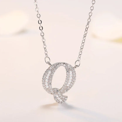 New 925 Sterling Silver 26 letter necklace Personal name handmade jewelry For Women Wedding Charm Fashion