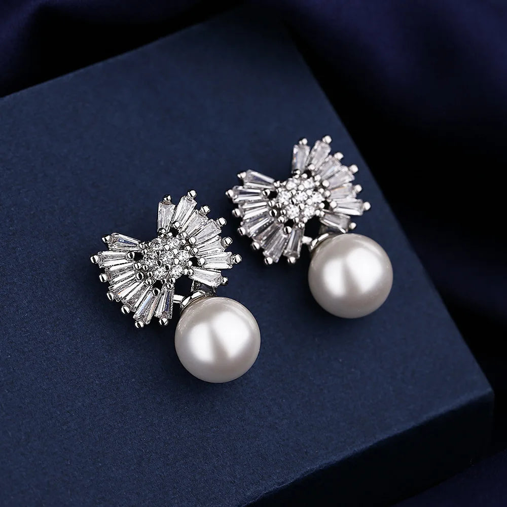 New 925 Silver Women Hoop Earrings Fashion Pendientes Gift For Female Girl Sparkling Pave CZ U Heart Shape Star Moon Earring