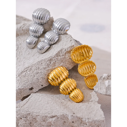 Elysium Big Promotion Stainless Steel Metal Geometric Statement Big Stud Earrings 18K PVD Plated Fashion Jewelry Wholesale