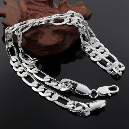 925 Sterling Silver 16--30 Inch Side Chain Necklace For Women Man Fashion Wedding Charm Jewelry