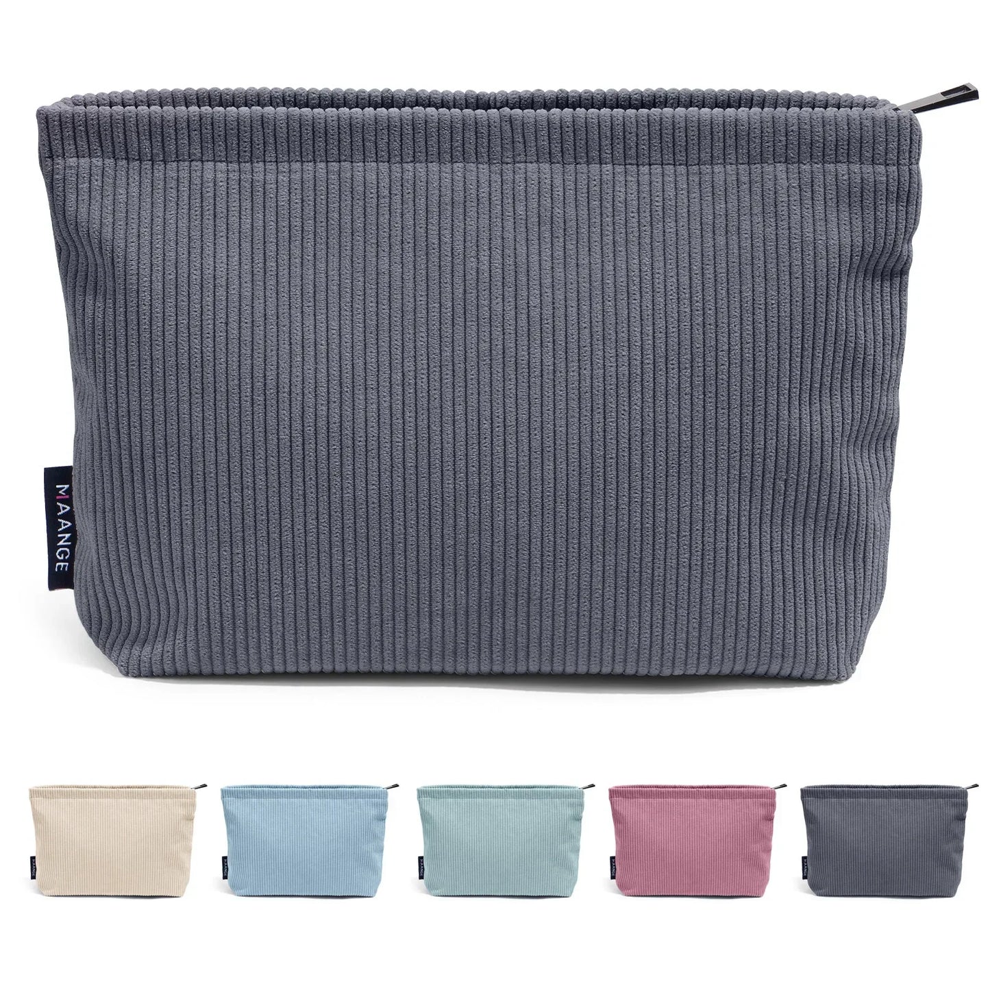 Corduroy Travel Cosmetic Bag Portable Makeup Storage Bag Purses Women Large Capacity Zipper Make Up Organizer Storage Clutch