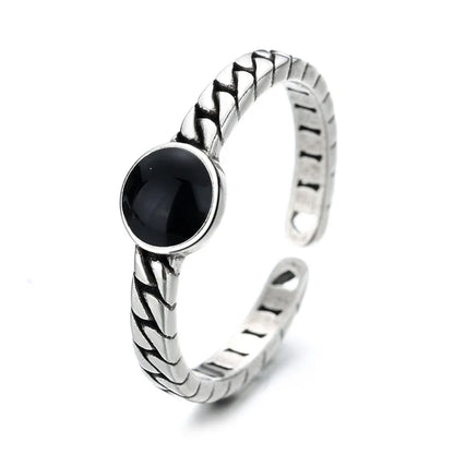 925 Sterling Silver Geometric Multilayer Round Bead Ring Female Fashion Punk Temperament Prevent Allergy Charm Jewelry