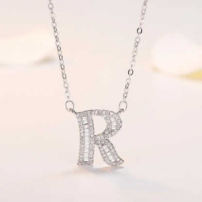 New 925 Sterling Silver 26 letter necklace Personal name handmade jewelry For Women Wedding Charm Fashion