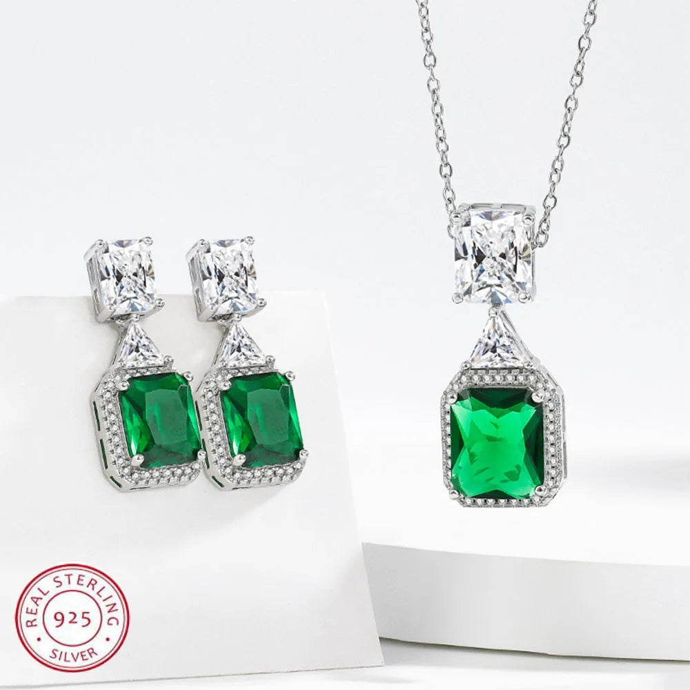 Shining Full African AAA Crystal Owl Pendant Necklace Earrings Sets Women Best Gifts 925 Sterling Silver Color Party Accessory