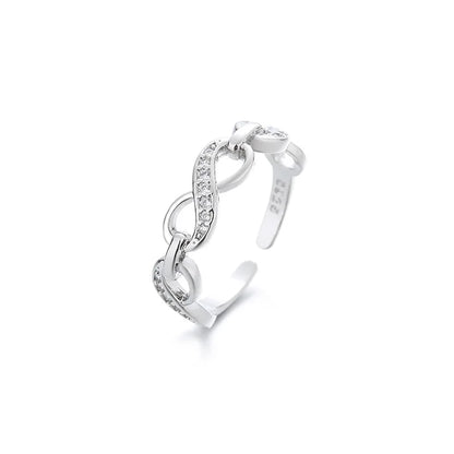 925 Sterling Silver Geometric Multilayer Round Bead Ring Female Fashion Punk Temperament Prevent Allergy Charm Jewelry