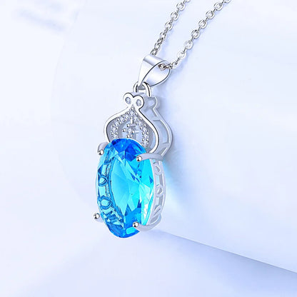 925 Sterling Silver Necklace For Women Round Pendent Sparkling Pave CZ Necklace Fashion Anniversary Birthday Jewelry Gifts