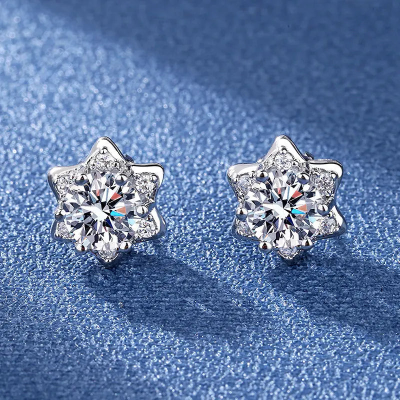 New 925 Silver Women Hoop Earrings Fashion Pendientes Gift For Female Girl Sparkling Pave CZ U Heart Shape Star Moon Earring