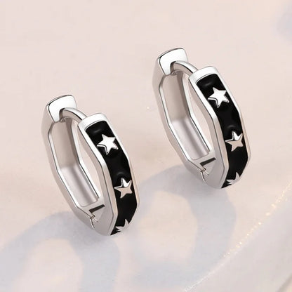 925 Sterling Silver Earrings For Women Original Charm Double Hoop Earrings Pave CZ Fine Engagement Anniversary Jewelry Gift