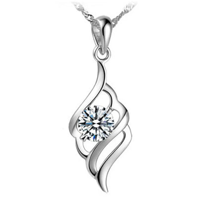 New 925 Sterling Silver Necklace For Women Round Pendent Sparkling Pave CZ Necklace Fashion Anniversary Birthday Jewelry Gifts