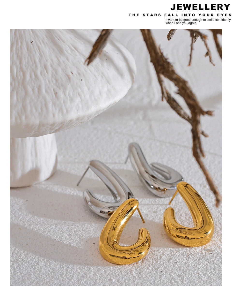 Elysium 316l Stainless Steel Geometric Textured Stud Earrings Prevent Allergy 18K PVD Plated Metal Simple Jewelry for Women Gift