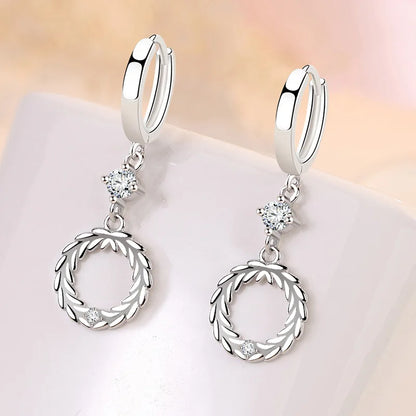 925 Sterling Silver Earrings For Women Original Charm Double Hoop Earrings Pave CZ Fine Engagement Anniversary Jewelry Gift