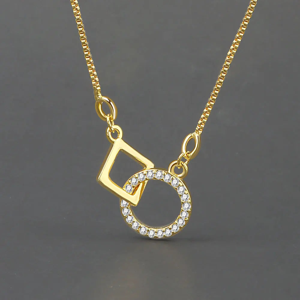 925 Sterling Silver Big Color Stone Pendant Chain Light Crystal Necklace for Women Excellent Jewelry Collarbone Chain 7355