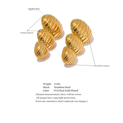 Elysium Big Promotion Stainless Steel Metal Geometric Statement Big Stud Earrings 18K PVD Plated Fashion Jewelry Wholesale