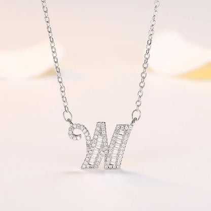 New 925 Sterling Silver 26 letter necklace Personal name handmade jewelry For Women Wedding Charm Fashion