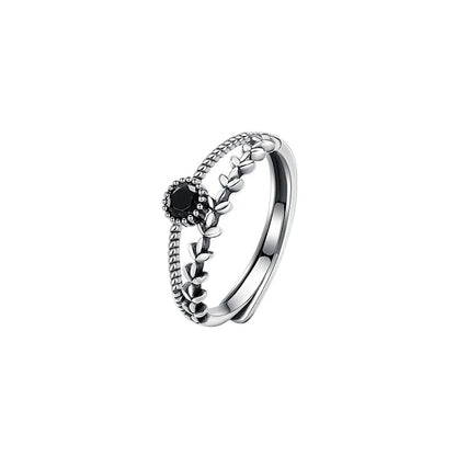 925 Sterling Silver Geometric Multilayer Round Bead Ring Female Fashion Punk Temperament Prevent Allergy Charm Jewelry