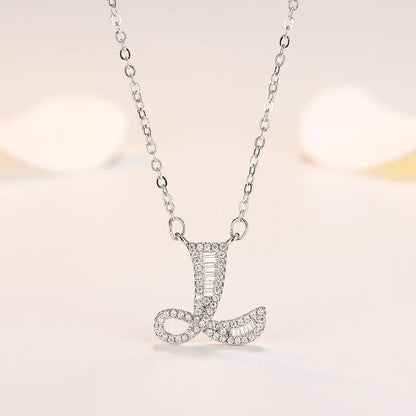 New 925 Sterling Silver 26 letter necklace Personal name handmade jewelry For Women Wedding Charm Fashion