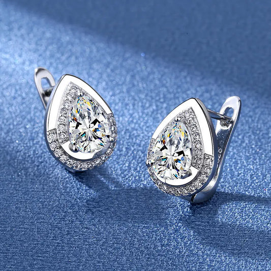 925 Silver Women Hoop Earrings Fashion Pendientes Gift For Female Girl Sparkling Pave CZ U Heart Shape Star Moon Earring E1258