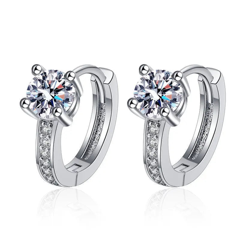 Fine Jewelry 925 Sterling Silver Earrings Inlaid With Zircon Crystal Flower Earrings Charm Jewelry For Women Gift Engagement
