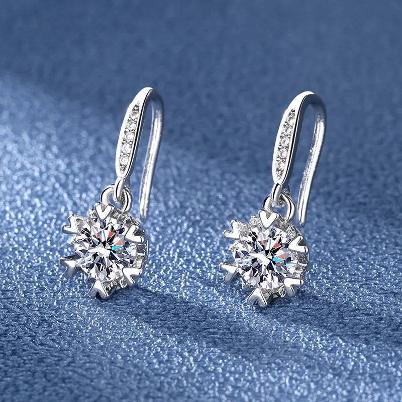 Fine Jewelry 925 Sterling Silver Earrings Inlaid With Zircon Crystal Flower Earrings Charm Jewelry For Women Gift Engagement