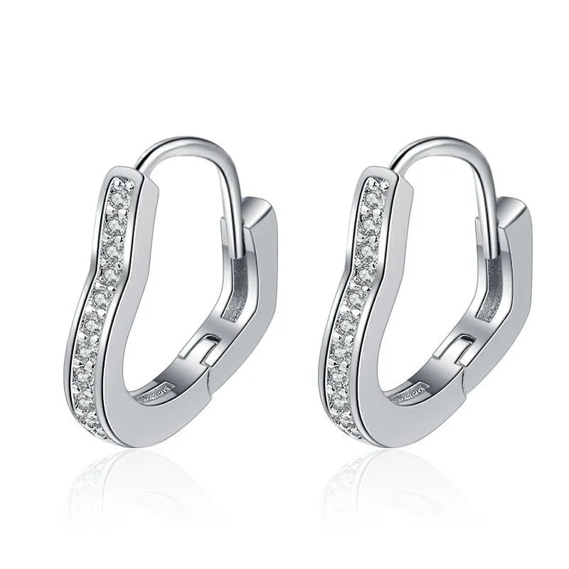 Fine Jewelry 925 Sterling Silver Earrings Inlaid With Zircon Crystal Flower Earrings Charm Jewelry For Women Gift Engagement