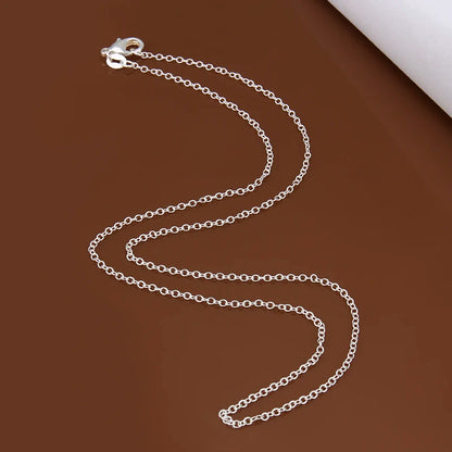 wholesale 925 Sterling Silver Chain necklace,Fashion Men/Women DIY Jewelry Rolo Chain 1mm Necklace 16 18 20 22 24"