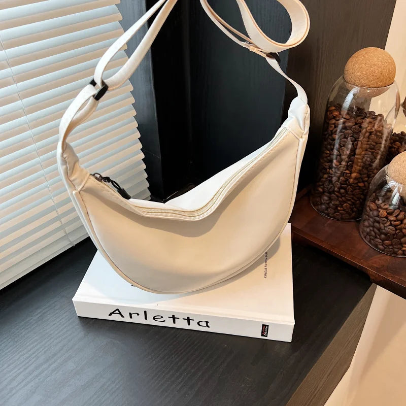 Simple Design Women's Messenger Bag Fashion Ladies Nylon Hobos Small Shoulder Bags Vintage Female Girls Purse Cloth Handbags